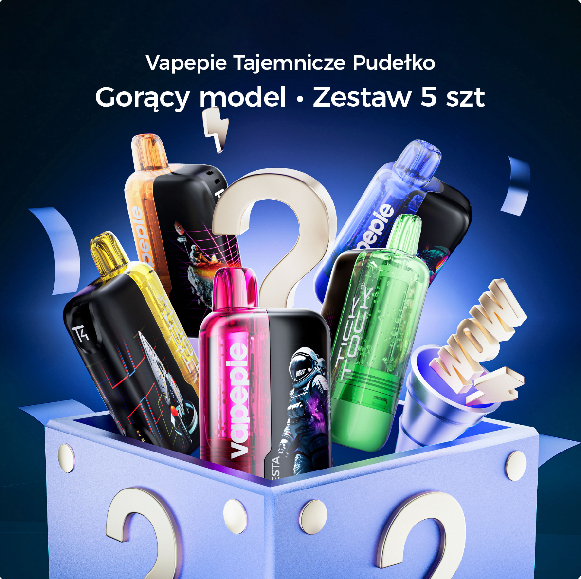 🎁 VAPEPIE MAX 30000 PUFFS-Zestaw niespodzianka 5 sztuk – Wypróbuj i oszczędzaj dużo!